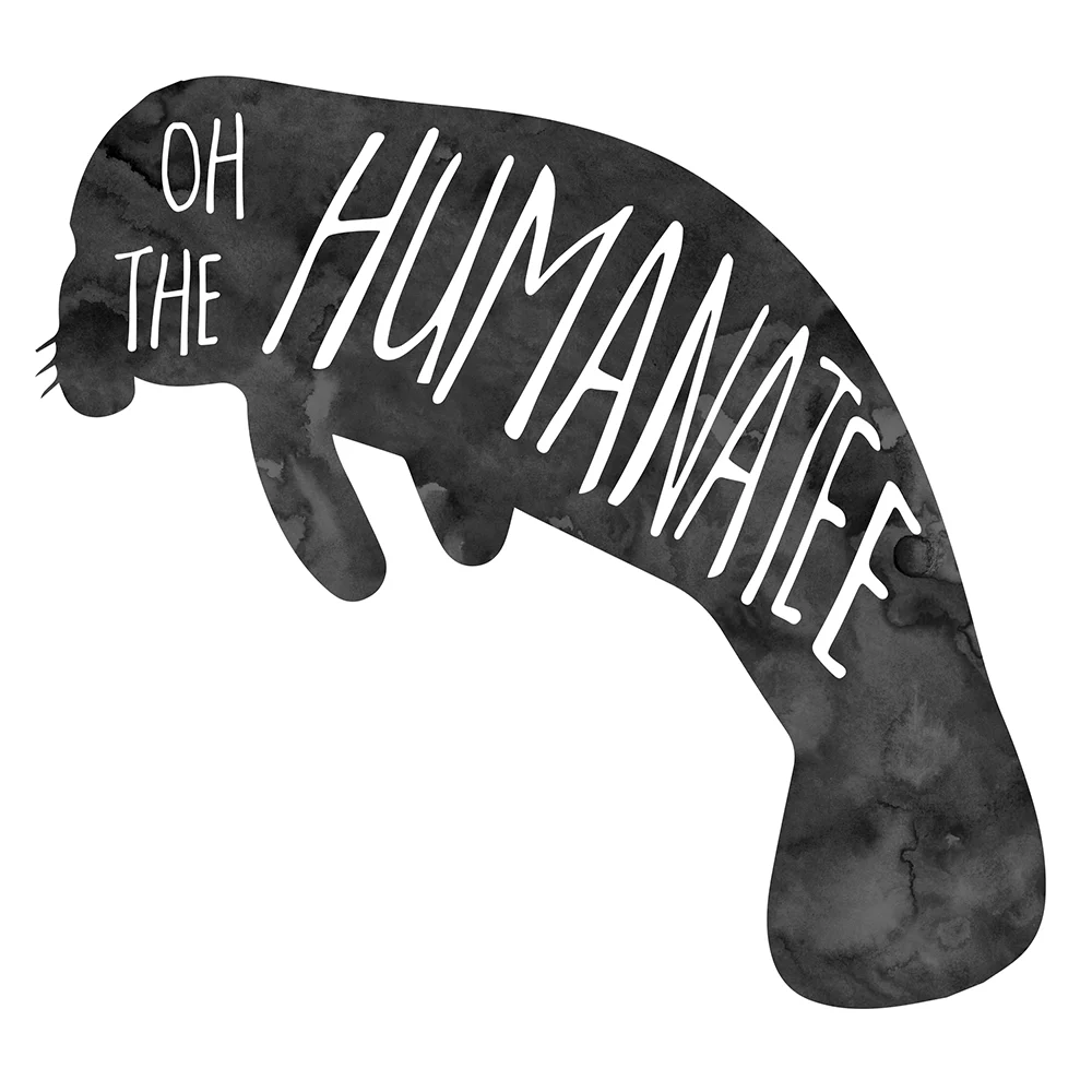 Sticky Puns hero sticker - oh the humanatee