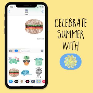 celebrate summer with suns out puns out imessage sticker pack