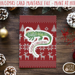 5x7 downloadable christmas card funny pun