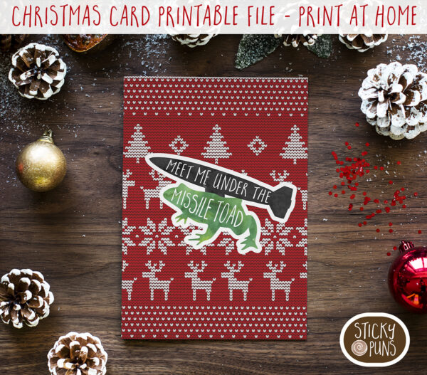 5x7 downloadable christmas card funny pun