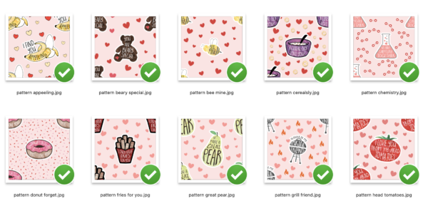 pun valentines seamless patterns