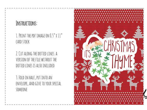 5x7 downloadable christmas card funny pun