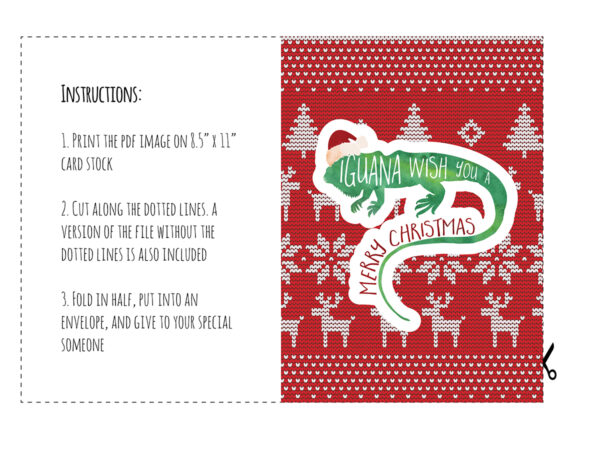 5x7 downloadable christmas card funny pun