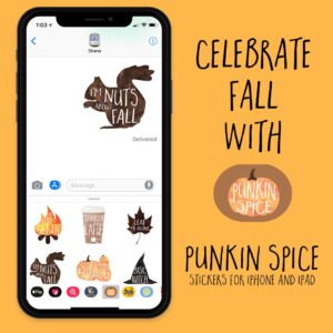 celebrate fall with PUNkin spice, funny iMessage sticker pack