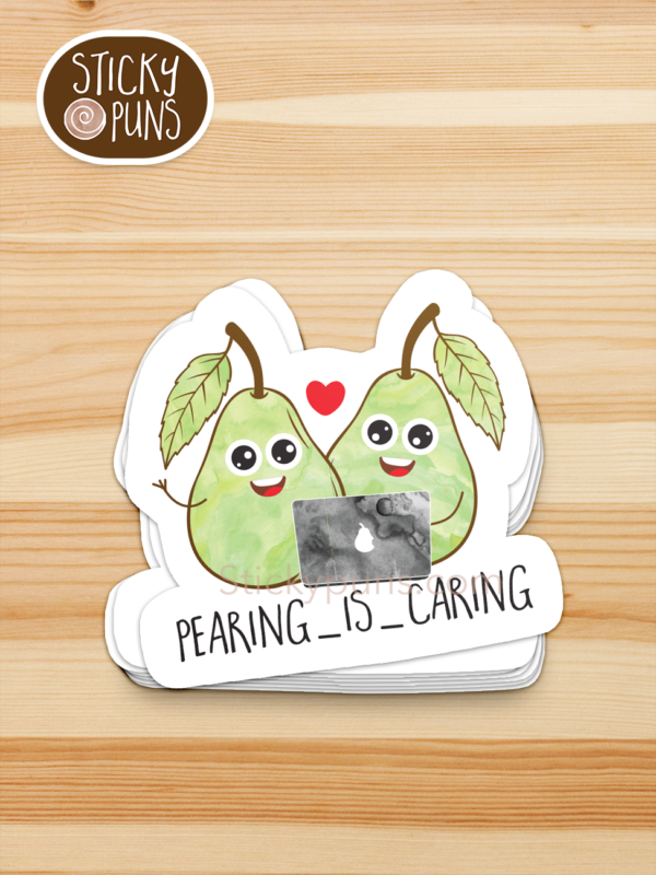 stack of Pearing is Caring pun stickers