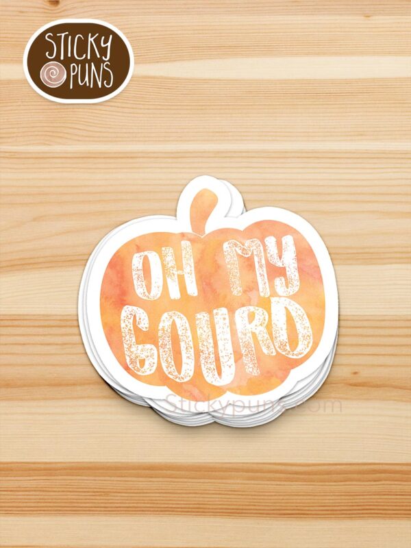 stack of Oh my GOURD - funny pumpkin pun stickers