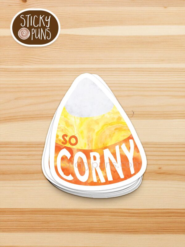 stack of So Corny - candy corn pun stickers