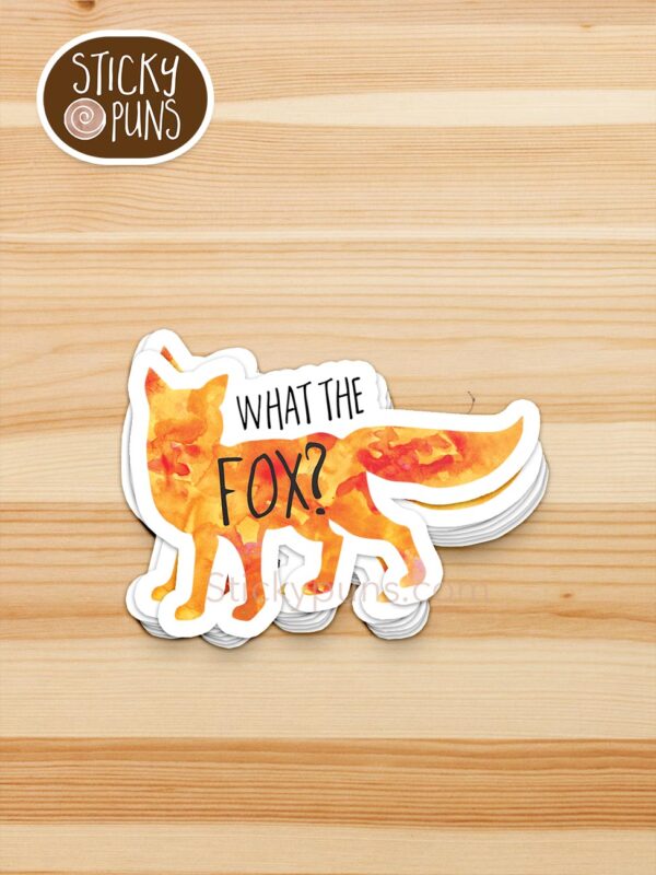 stack of what the fox pun stickers