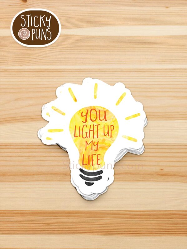 stack of you light up my life pun stickers