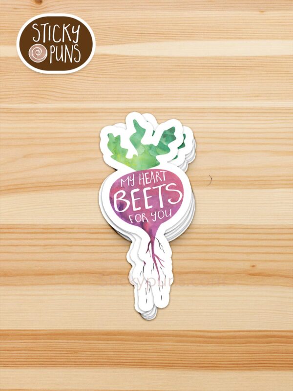 stack of my heart beets for you pun stickers