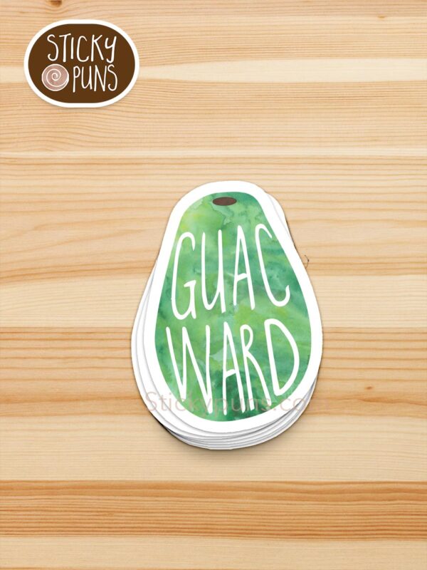 stack of guacward pun stickers