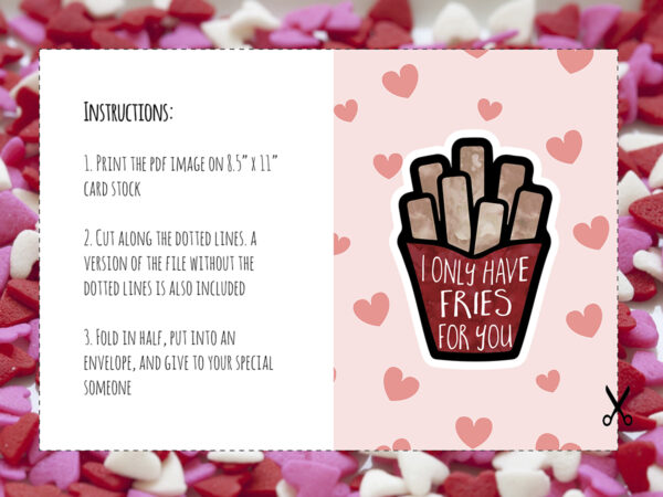 Printable 5x7 card for valentines love anniversary