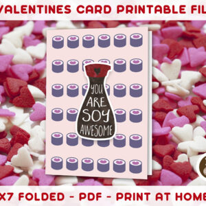 Printable 5x7 card for valentines love anniversary