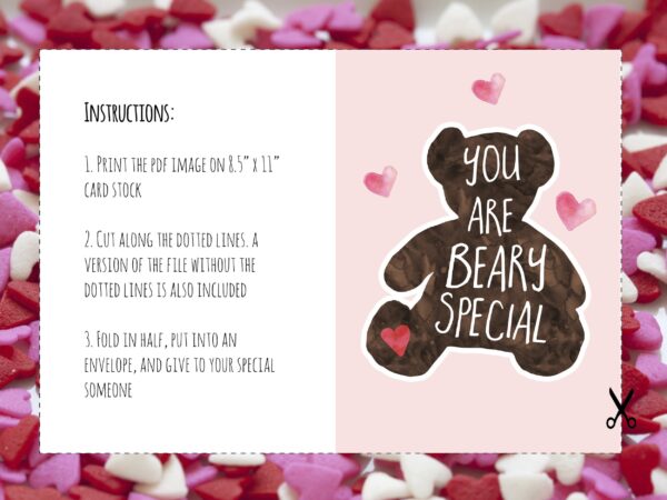 You are BEARY special 5" x 7" card - Print at home - Digital file - Image 3