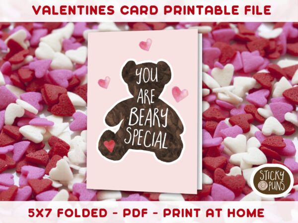 You are BEARY special 5" x 7" card - Print at home - Digital file