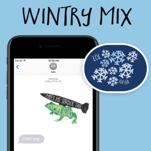Wintry mix iMessage sticker pack winter theme