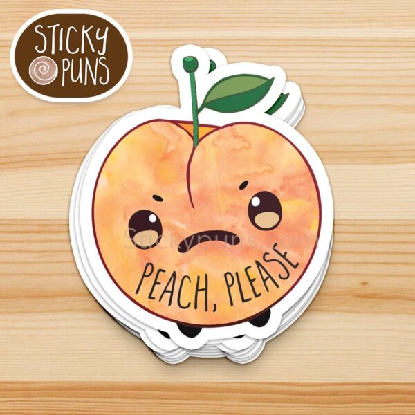 stack of funny peach stickers