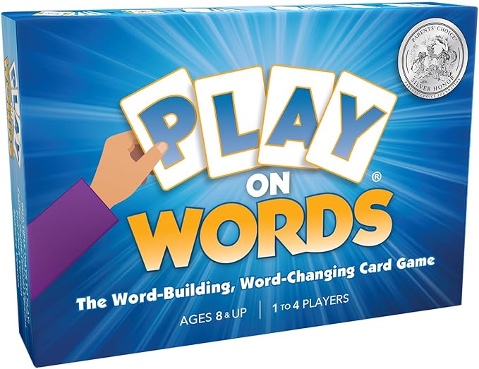 Play on Words Card Game with letter cards for word creation.
