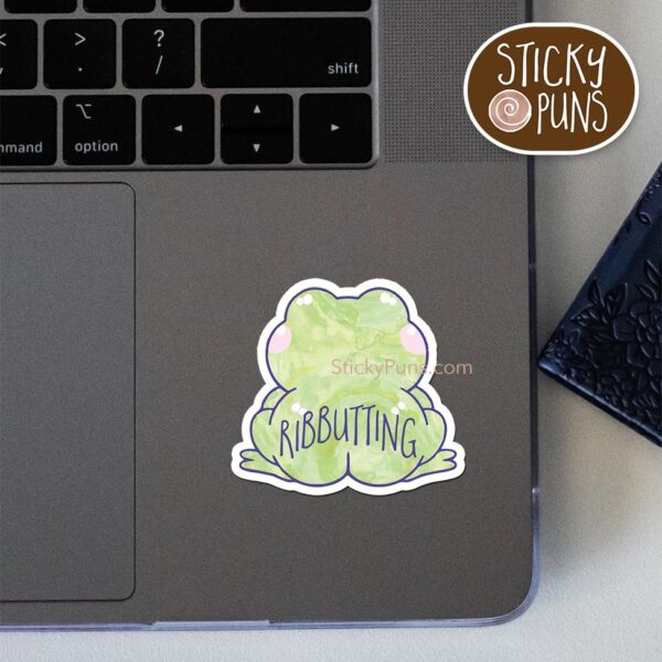 funny frog butt sticker for laptops and water bottles