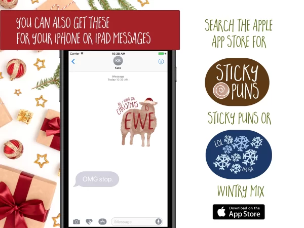 funny Christmas sticker for texting