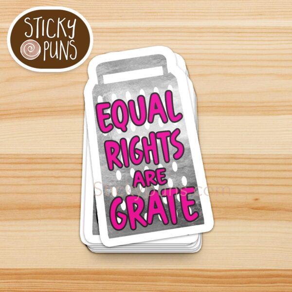 funny equal rights advocates sticker with cheese pun