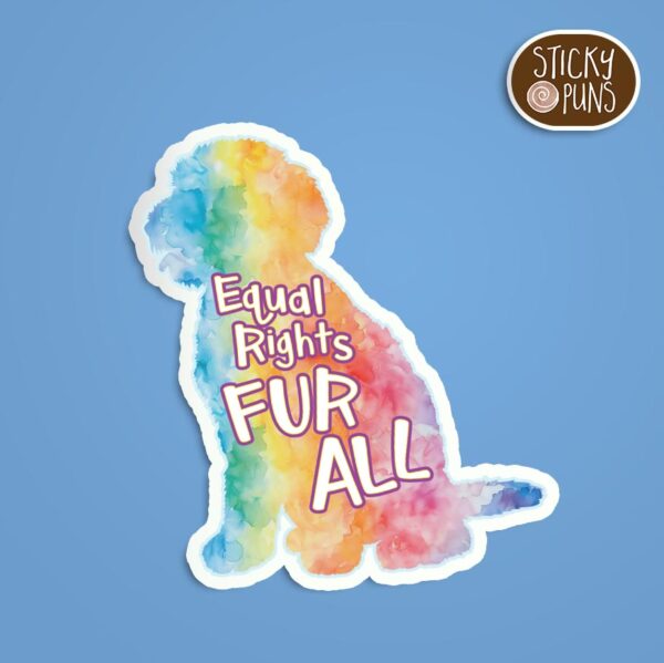 Equal Rights Movement Sticker - Rainbow Dog Design