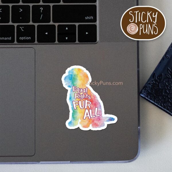 Rainbow Dog Equal Rights Sticker - Advocacy Design